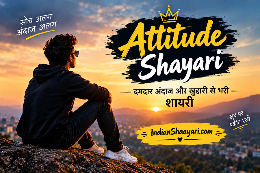 Sunset Attitude Shayari Poster